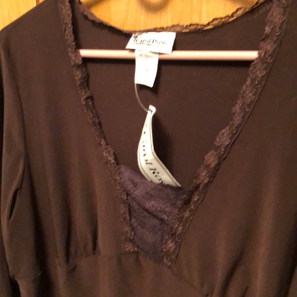 2X Carol Rose Dark Brown Blouse - Picture 5 of 8